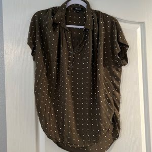Madewell Olive Green Button Blouse size M